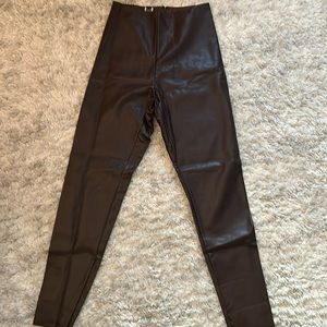 Faux leather pants